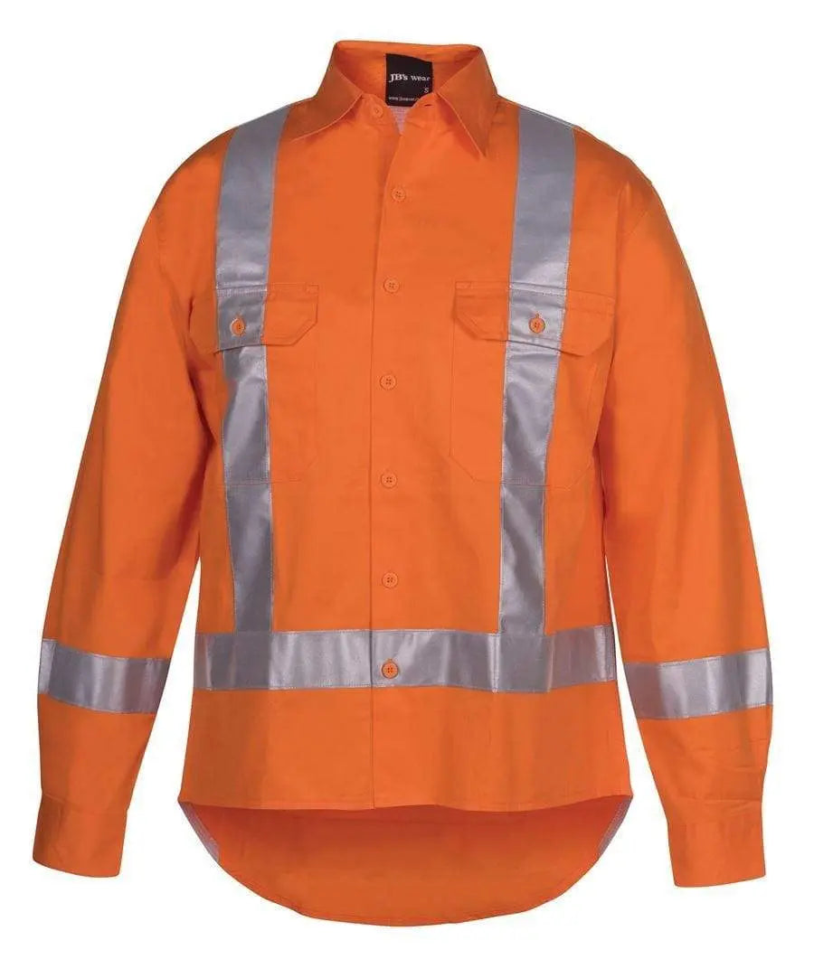 JB'S Hi-Vis Long Sleeve 150 GSM TTMC-W Tape Shirt 6DTLS Metro Workwear.